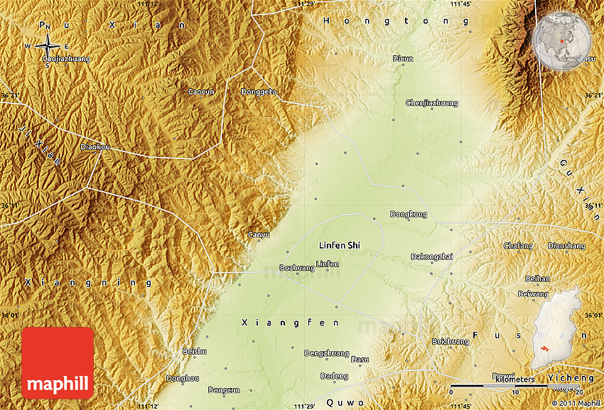 Physical Map of Linfen