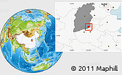 Physical Location Map of Lingchuan, highlighted country, highlighted parent region