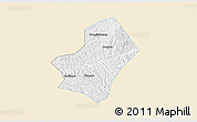 Classic Style 3D Map of Liulin, single color outside
