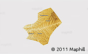 Physical 3D Map of Liulin, cropped outside