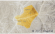Physical 3D Map of Liulin, lighten, semi-desaturated