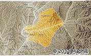 Physical 3D Map of Liulin, semi-desaturated