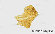 Physical 3D Map of Liulin, single color outside