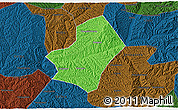 Political 3D Map of Liulin, darken