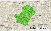 Political 3D Map of Liulin, shaded relief outside
