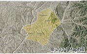 Satellite 3D Map of Liulin, semi-desaturated