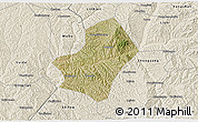 Satellite 3D Map of Liulin, shaded relief outside