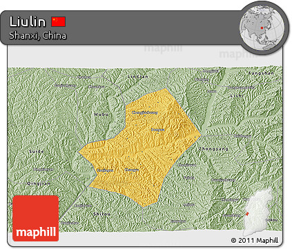 Savanna Style 3D Map of Liulin