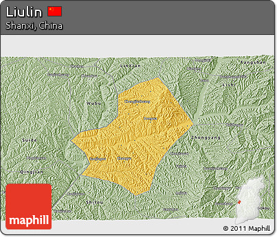Savanna Style 3D Map of Liulin