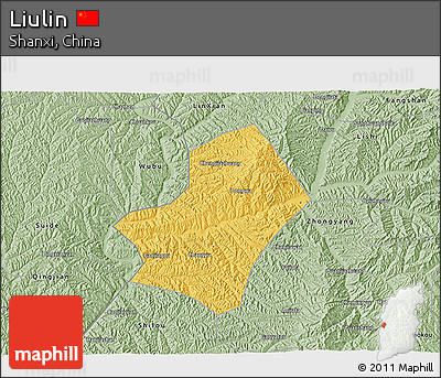 Savanna Style 3D Map of Liulin