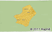 Savanna Style 3D Map of Liulin, single color outside