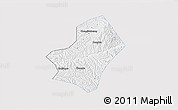 Silver Style 3D Map of Liulin, single color outside