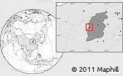 Blank Location Map of Liulin, highlighted country, highlighted parent region