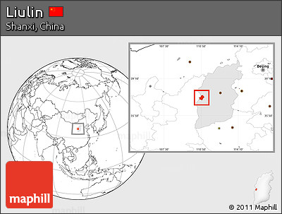 Blank Location Map of Liulin, highlighted parent region
