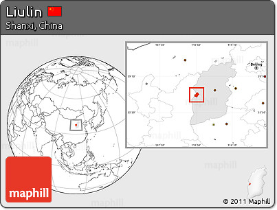 Blank Location Map of Liulin, highlighted parent region