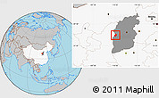 Gray Location Map of Liulin, highlighted country, highlighted parent region
