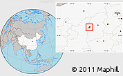 Gray Location Map of Liulin, highlighted country