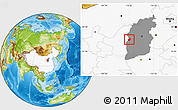 Physical Location Map of Liulin, highlighted country, highlighted parent region