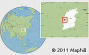 Savanna Style Location Map of Liulin, highlighted parent region