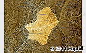 Physical Map of Liulin, darken