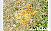 Physical Map of Liulin, satellite outside