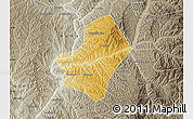 Physical Map of Liulin, semi-desaturated
