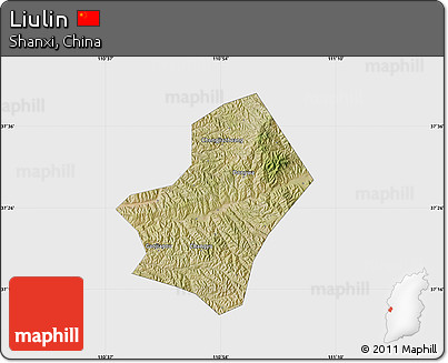Satellite Map of Liulin, single color outside
