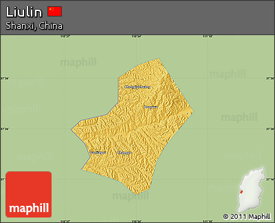 Savanna Style Map of Liulin, single color outside