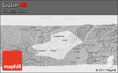 Gray Panoramic Map of Liulin