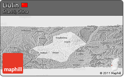 Gray Panoramic Map of Liulin