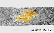 Physical Panoramic Map of Liulin, desaturated