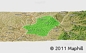 Political Panoramic Map of Liulin, satellite outside