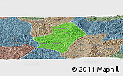 Political Panoramic Map of Liulin, semi-desaturated