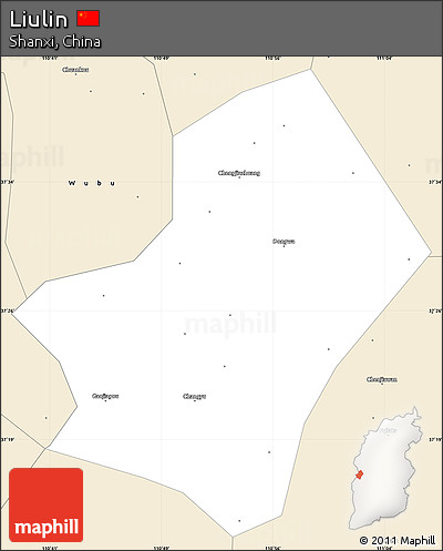 Classic Style Simple Map of Liulin