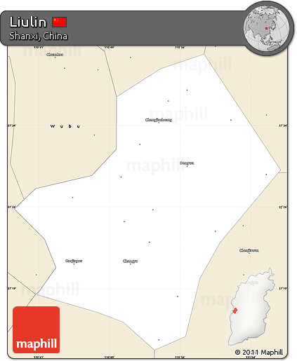 Classic Style Simple Map of Liulin