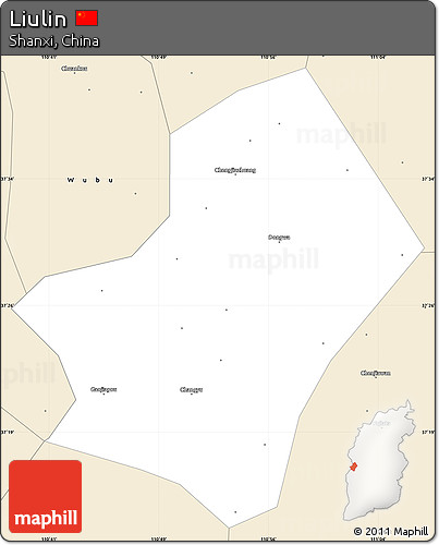 Classic Style Simple Map of Liulin