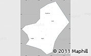 Gray Simple Map of Liulin, single color outside