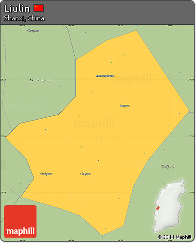 Savanna Style Simple Map of Liulin
