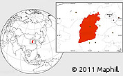 Blank Location Map of Shanxi