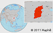 Gray Location Map of Shanxi
