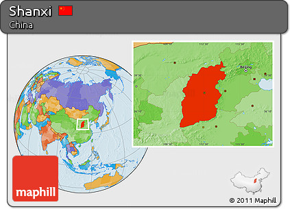 Political Location Map of Shanxi