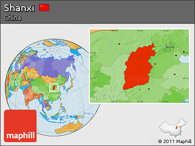 Political Location Map of Shanxi
