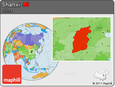 Political Location Map of Shanxi