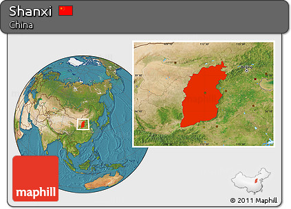 Satellite Location Map of Shanxi