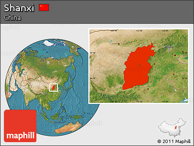 Satellite Location Map of Shanxi