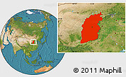 Satellite Location Map of Shanxi