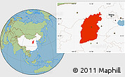 Savanna Style Location Map of Shanxi, highlighted country