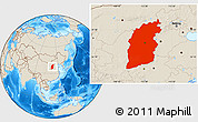 Shaded Relief Location Map of Shanxi