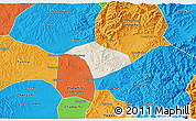 Shaded Relief 3D Map of Lucheng, political outside