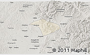 Shaded Relief 3D Map of Lucheng, semi-desaturated